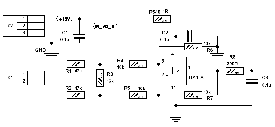 THC addon - differential amplifier schematic design